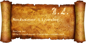 Neuhauser Lizander névjegykártya